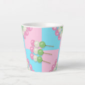Pastel Rose Bleu À damiers Dango Latte Mug (Devant)