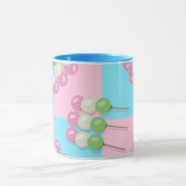 Pastel Rose Bleu À damiers Dango Mug (Centre)