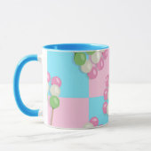 Pastel Rose Bleu À damiers Dango Mug (Gauche)