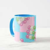 Pastel Rose Bleu À damiers Dango Mug (Devant gauche)