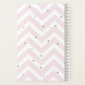 Pastel rose chevron et monogramme gris à points (Dos)