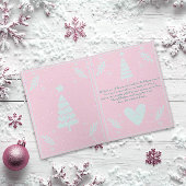 Pastel rose de Noël photo Carte de vacances pliée