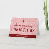 Pastel rose effet parties scintillant Carte de Noë (Devant)