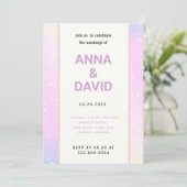 Pastel rose et violet Faire-part de mariage modern (Debout devant)