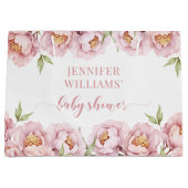 Pastel rose floral bébé sac cadeau de douche (Devant)