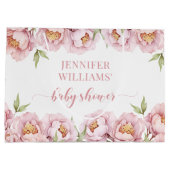 Pastel rose floral bébé sac cadeau de douche (Dos)