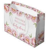 Pastel rose floral bébé sac cadeau de douche (Dos Angle)