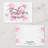 Pastel Rose Floral Carte de remerciements girly (Devant / Derrière)