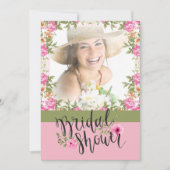 Pastel Rose Floral Photo Bridal Douche Invitation (Devant)