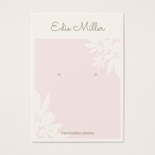 Pastel rose floral Script Police Porte bijoux (Devant)
