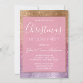 Pastel Rose Gold - Pink Christmas Party Invitation (Devant)