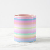Pastel rose joli rayures de palette Mug (Centre)