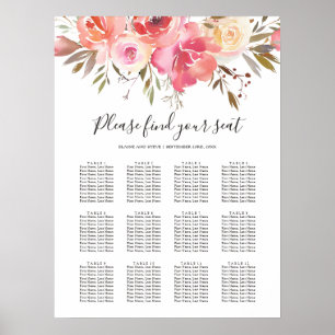 Pastel rose Mariage floral 12 Tableau de siège