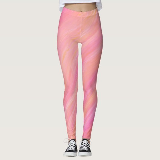 Pastel rose melange peint Leggings (Devant)