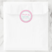 Pastel rose mignon en vichy fait par autocollant d (Sac)