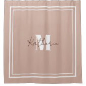 Pastel rose Monogramme rideau de douche (Devant)