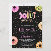 Pastel Rose Noir Donut Invitations Anniversaire (Devant)