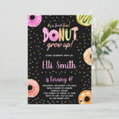 Pastel Rose Noir Donut Invitations Anniversaire (Debout devant)