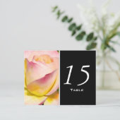 Pastel Rose Numéro de table Carte postale (Debout devant)