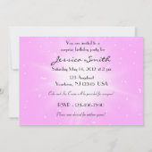 Pastel Rose Papillon Carte d'invitation Anniversai (Dos)