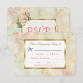 Pastel Rose Rose Mariage carte RSVP (Devant / Derrière)