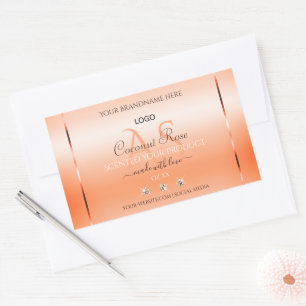 Pastel Rose Saumon Produit Étiquette Monogramme et
