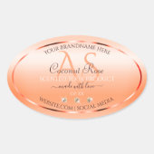 Pastel Rose Saumon Produit Étiquettes Bijoux Monog (Devant)