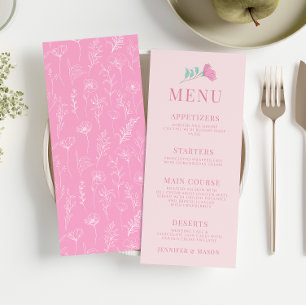 Pastel rose turquoise vert rétro élégant menu de m