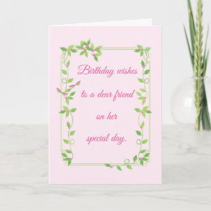 Pastel Rosebuds op een Ivy Vine Birthday Kaart