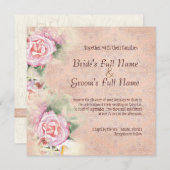 Pastel Roses & Calla Lilies Faire-part de mariage (Devant / Derrière)