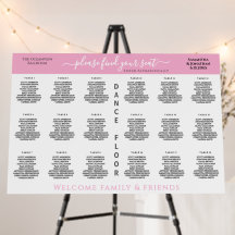 Pastel Roze 18 Tafel Trouwstoelindeling Grafiek