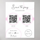 Pastel roze 2 QR code zakelijke scan te betalen Poster (Voorkant)