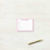 Pastel Roze Aangepast om te doen Lijst Sticky Post-it® Notes (Op bureau)