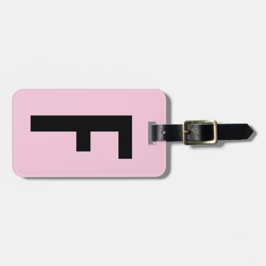 Pastel roze aangepaste monogram reizen bagagelabel (Voorkant horizontaal)