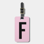 Pastel roze aangepaste monogram reizen bagagelabel (Voorkant verticaal)