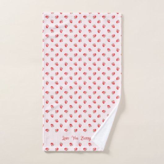 Pastel Roze Aardbei met Bow Pattern Handdoek (Handdoek)