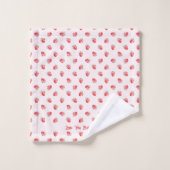 Pastel Roze Aardbei met Bow Pattern Handdoek (Wasdoekje)