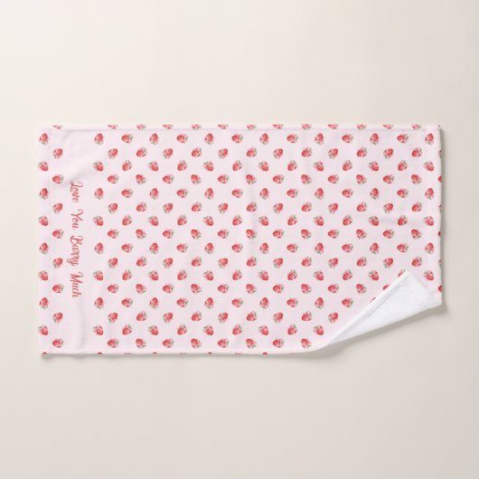 Pastel Roze Aardbei met Bow Pattern Handdoek (Handdoek)