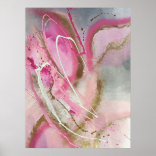 Pastel Roze Abstracte Kunst op Canvass Poster