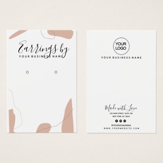 Pastel Roze Abstracte veroudering Kaart (Voorkant /achterkant)