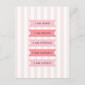 Pastel roze affirmaties briefkaart (Voorkant)