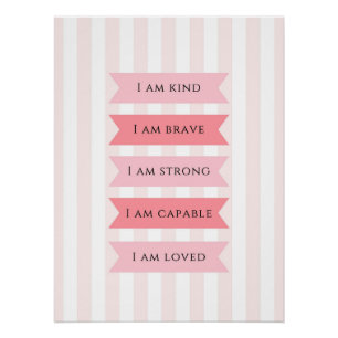 Pastel Roze Affirmaties Poster Perfect Poster