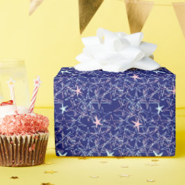 Pastel Roze Aqua Sterren Blauwe Lucht Cadeaupapier