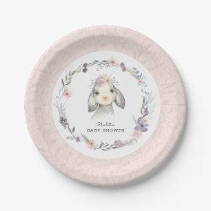 Pastel Roze Baby Lamb Meisje Baby shower Papieren Bordje