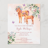 Pastel roze baby paard budget baby shower invitati