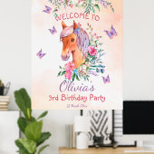 Pastel roze baby paardenmeester poster (Thuiskantoor)