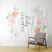 Pastel Roze Baby Shower Achtergrond Fotohokje Wandkleed (In Situ (horizontaal))