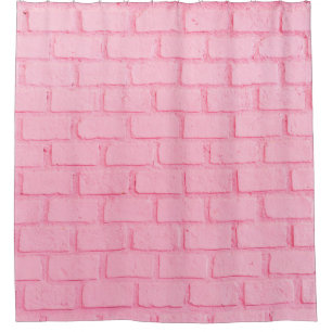 Pastel roze baksteen achtergrond wand textuur roze douchegordijn