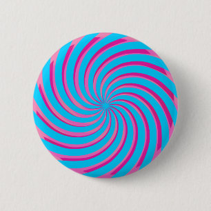 Pastel Roze Blauw Abstract Ronde Button 5,7 Cm