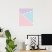 Pastel roze, blauw en Paars geometrisch Poster (Thuiskantoor)